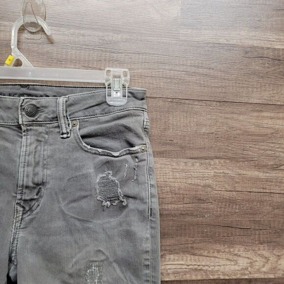 American Eagle Gray Mens 28X32 Airflex + Plus Skinny Jeans Denim Distressed - Picture 7 of 16